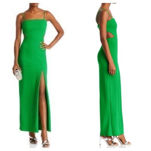 AQUA Cutout Crepe Gown Size 0